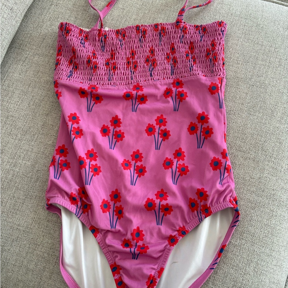 Hanna Andersson Pink Floral Kids Swim One Piece